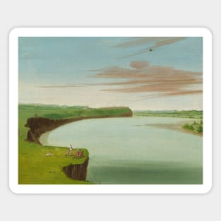 Distant View of the Mandan Village by George Catlin Magnet